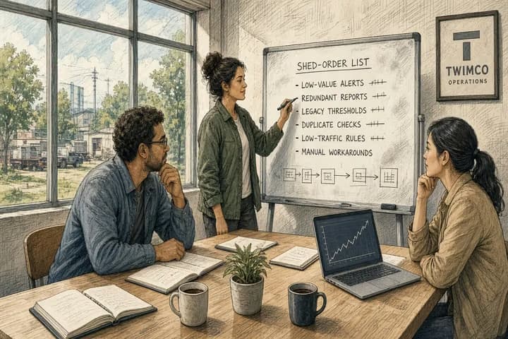 Editorial illustration for Field Note: Name what you will shed before the spike.