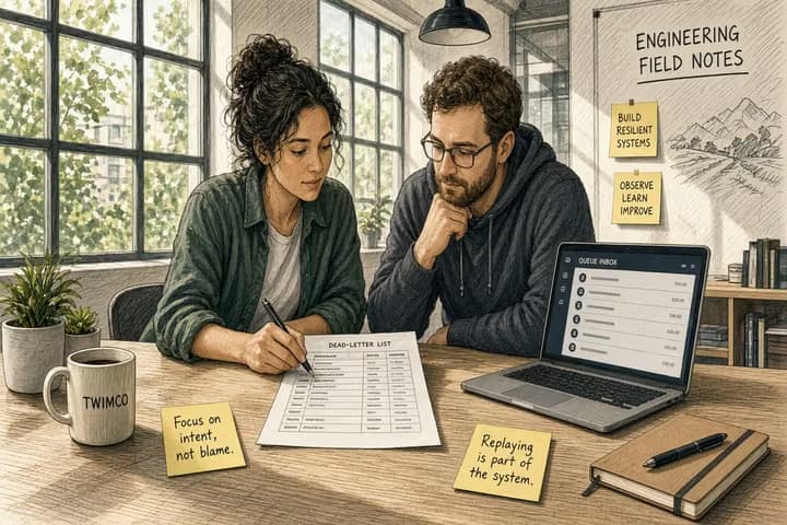 Editorial illustration for Field Note: Replay a dead letter, or leave it named.