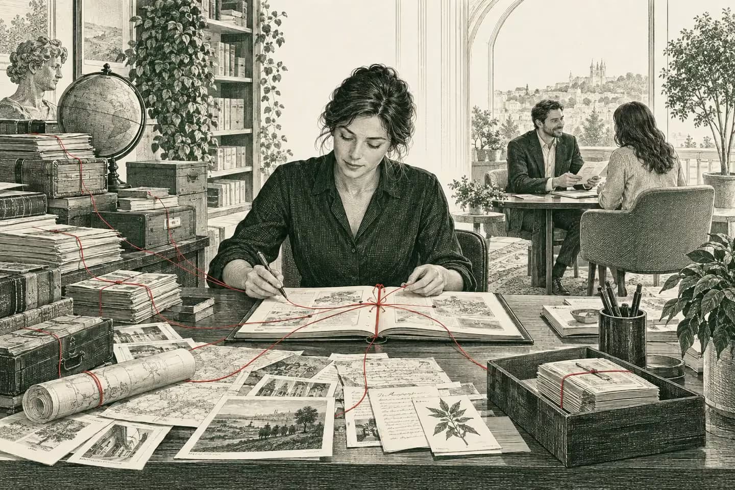 An expert connects source material to an answer a colleague can use