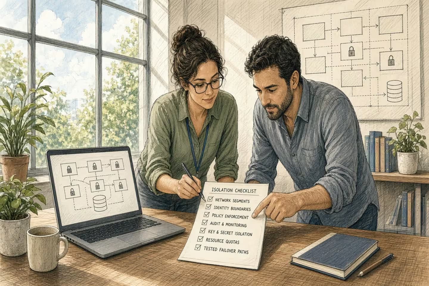 Editorial illustration for Field Note: Isolation is a checklist, not a logo.