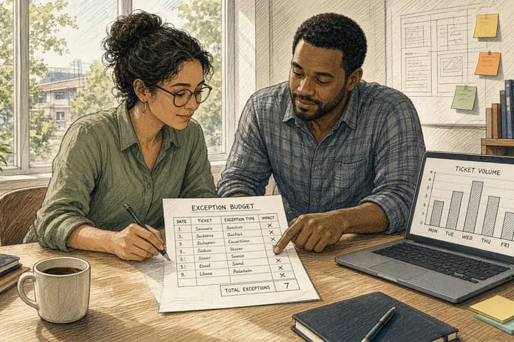 Editorial illustration for Field Note: Budget the exceptions before they budget you.